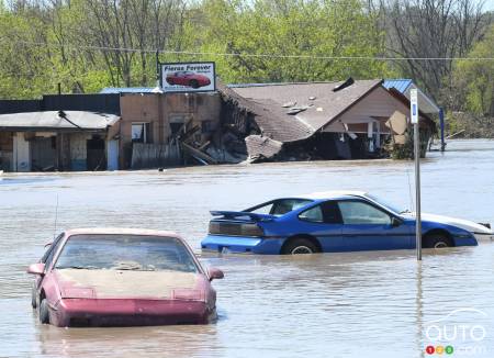 A Collection of Pontiac Fieros Destroyed by Flooding in Michigan